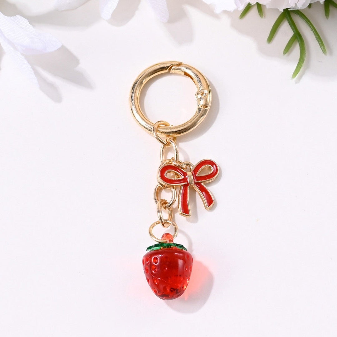Glamorous sparkling strawberry bag charm accessory, sparkly.