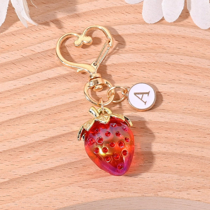 Delightful sparkling strawberry key ring for women, joyful.