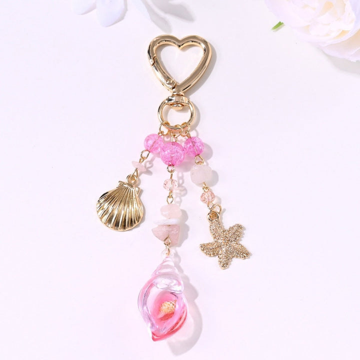 Modern sparkling sun & star motif women's accessory keychain.