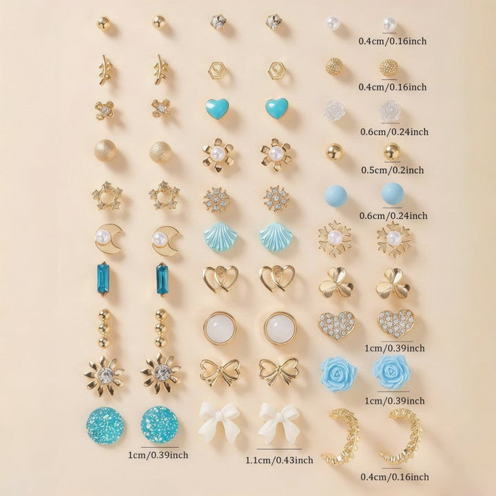 Elegant sparkling stud earrings for women, part of a versatile jewelry set.