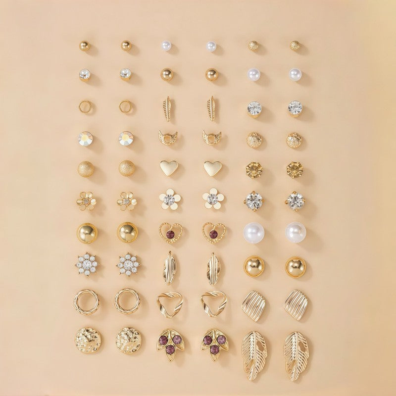 Close-up of sparkling stud earrings, showcasing brilliant facets in women's jewelry.