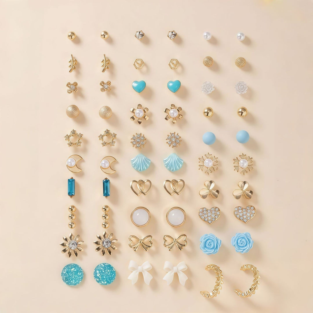 Beautiful sparkling earrings gift set for women, hypoallergenic and versatile.