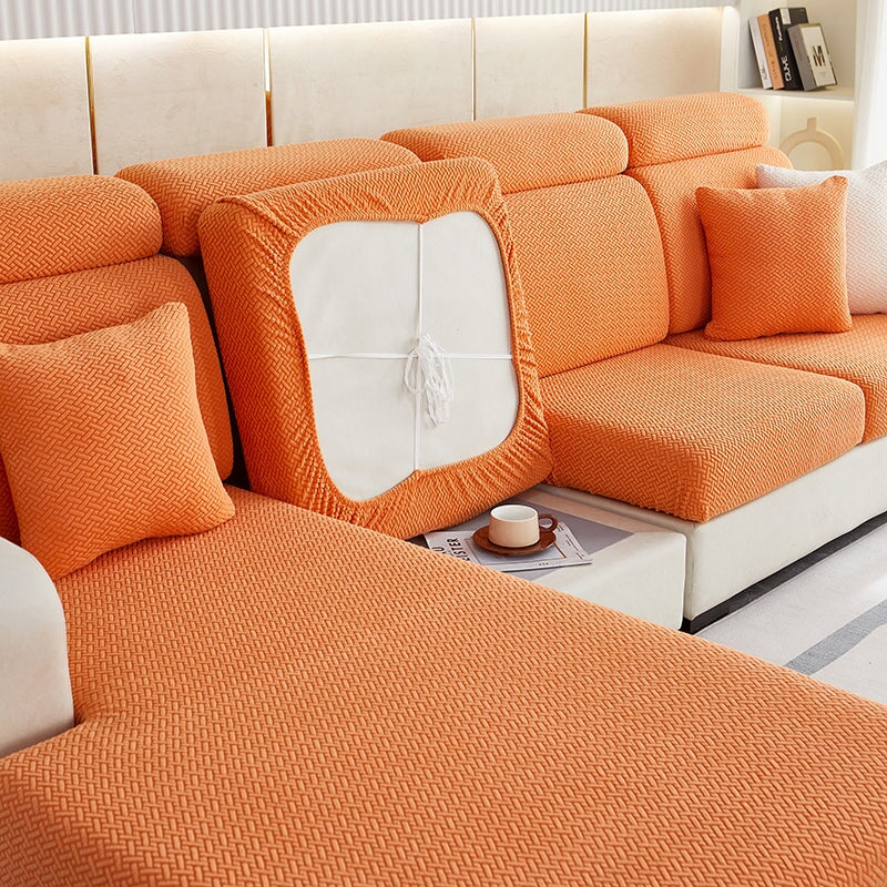 Stylish stretch sectional sofa cover, transforming your living room with a new, protected look.