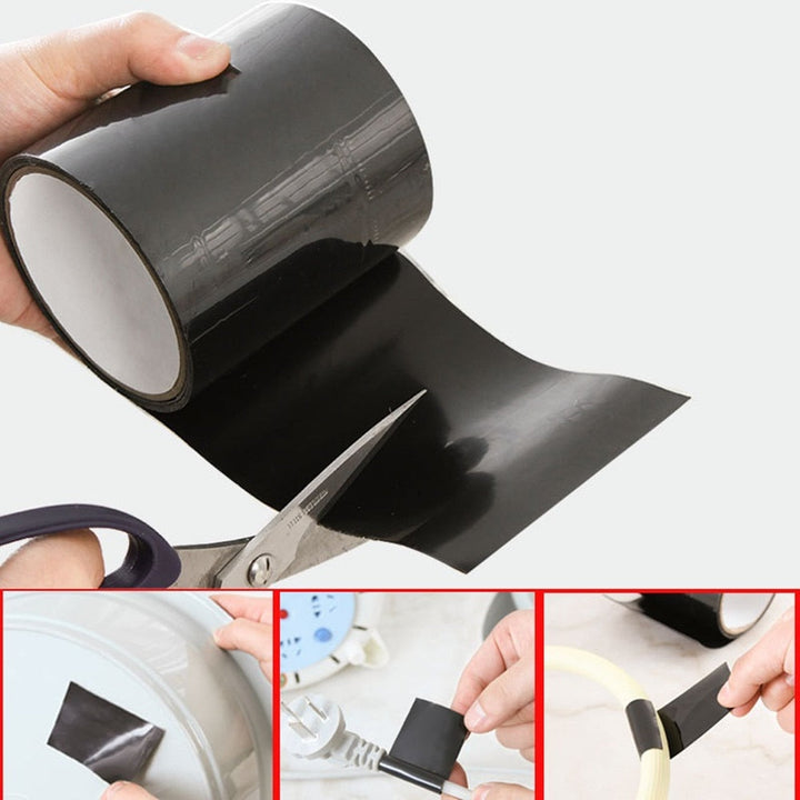Waterproof self-adhesive leak seal tape. Durable, flexible solution for pipes, roofs, and outdoor gear repairs.