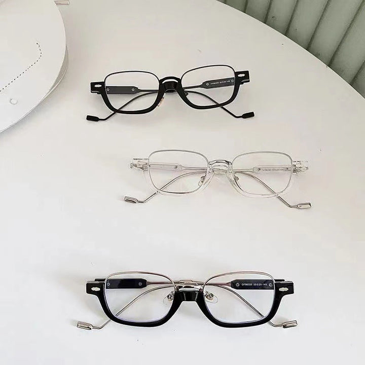 Sleek black rectangular optical frames, lightweight and comfortable for daily wear.