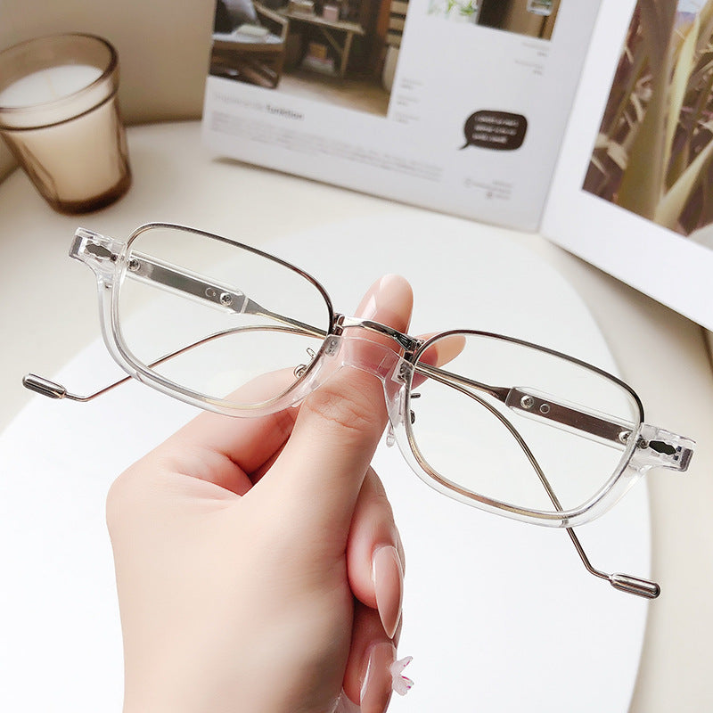 Contemporary rectangular glasses, a versatile accessory for modern fashion.