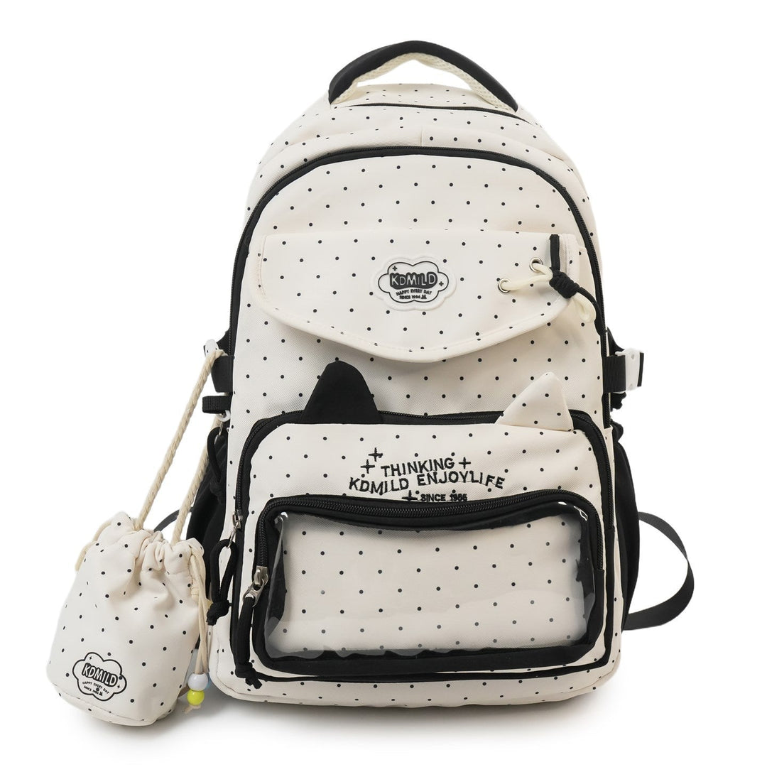 Stylish black women's multifunctional tote bag with unique cat ear design, perfect for daily use and versatility.