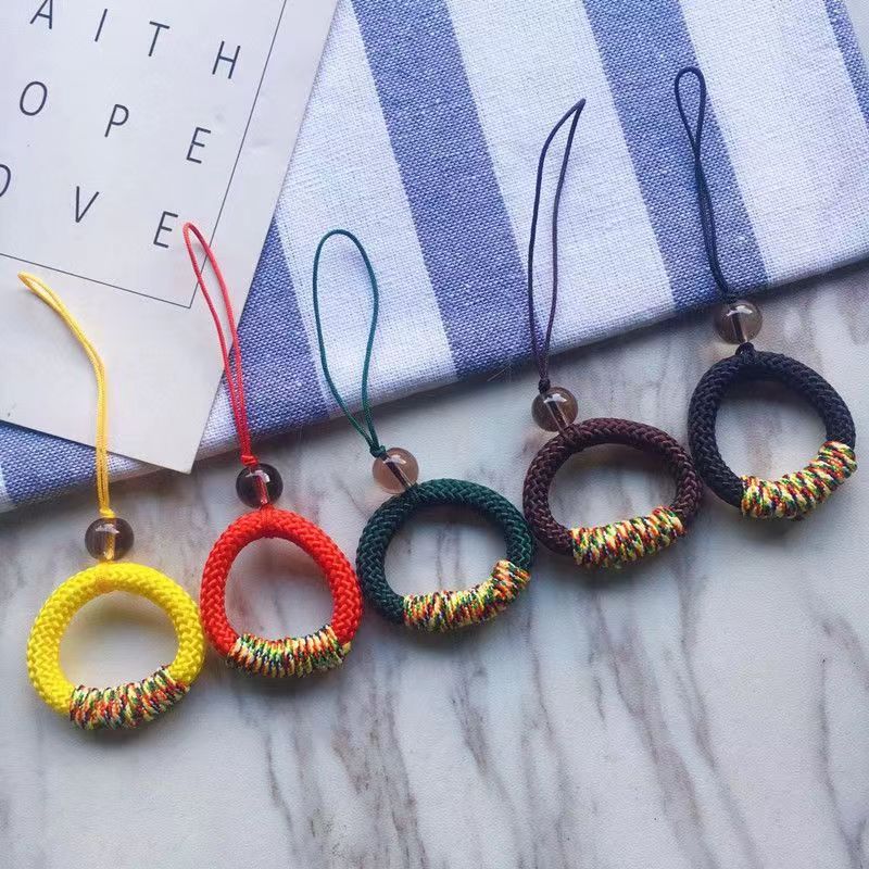 Durable braided key holder with metal ring, ideal for organizing keys and adding style.