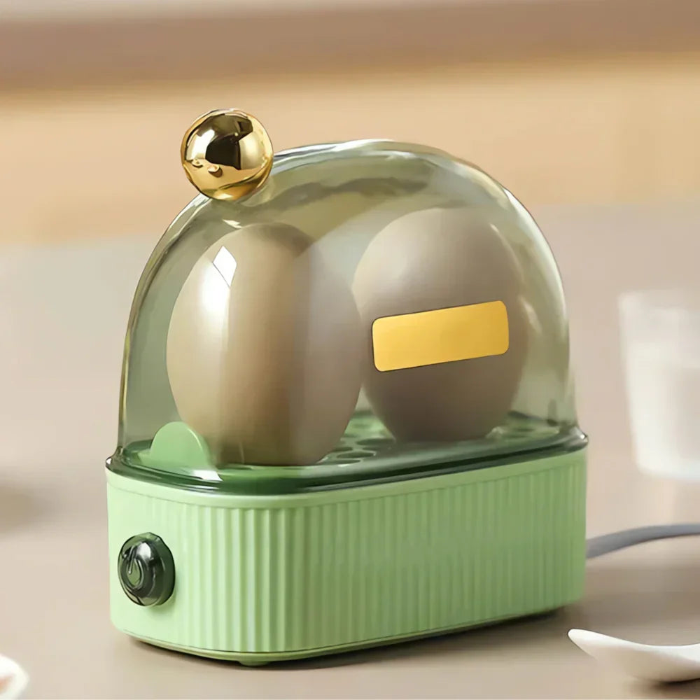 Quick electric egg cooker & poacher, a compact kitchen appliance for fast, easy-clean breakfast preparation.