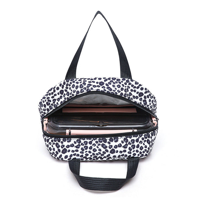 Complete leopard print travel backpack set for women; includes cooler bag & matching pencil pouch.