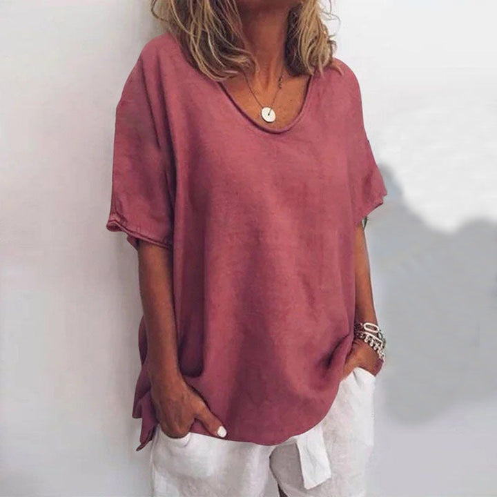 Stylish women's loose fit blouse designed for comfortable tummy control, suitable for any occasion.