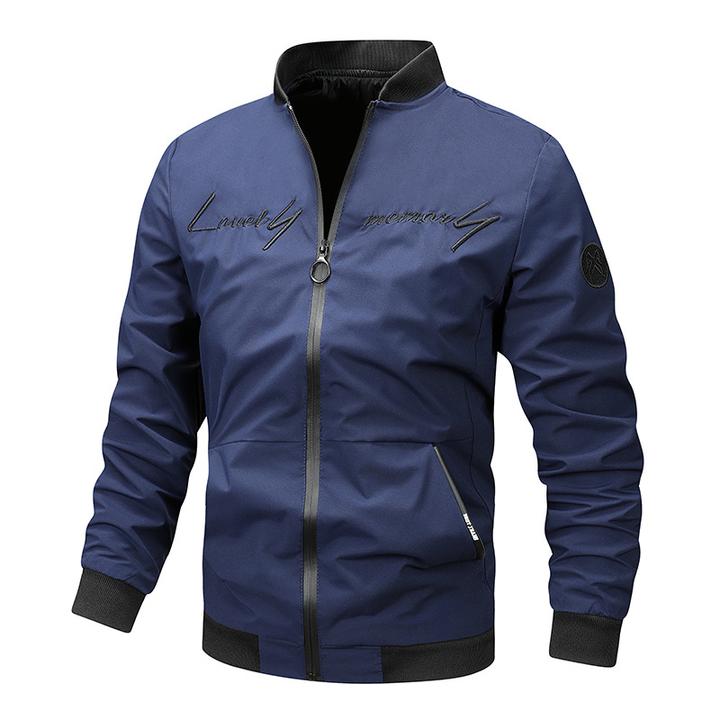 Men's contemporary bomber jacket, a must-have stylish zip-up for any modern casual fashion wardrobe.