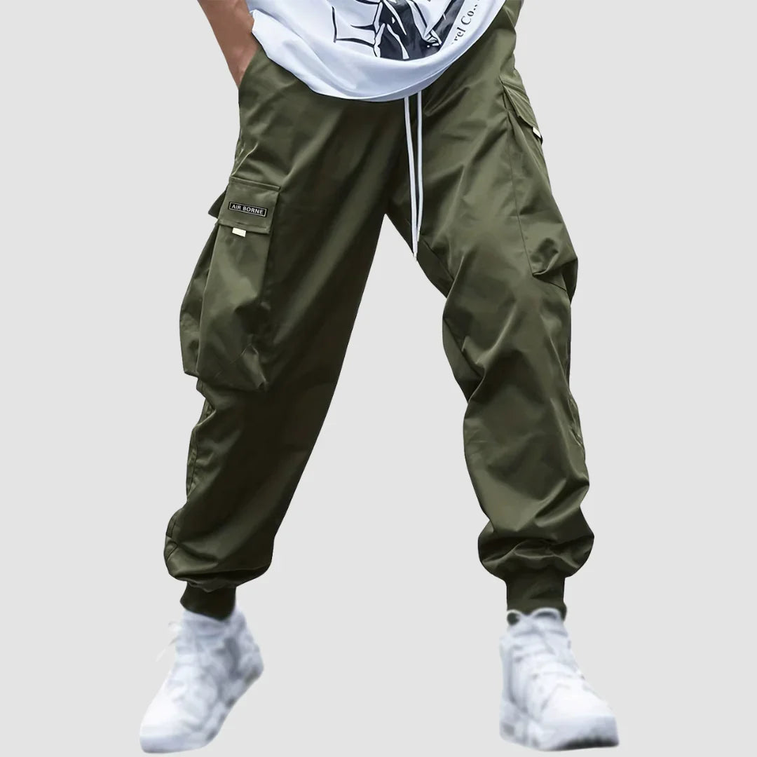 Comfortable stretch cargo pants for men, designed for all-season wear and ultimate flexibility.