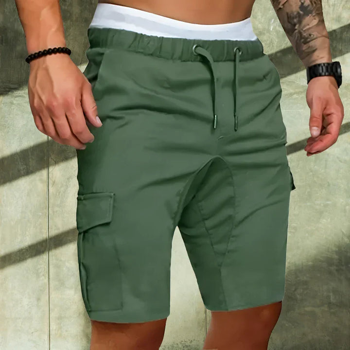 Versatile men's cargo shorts. Stylish, comfortable, and perfect for summer outdoor wear and everyday fashion.