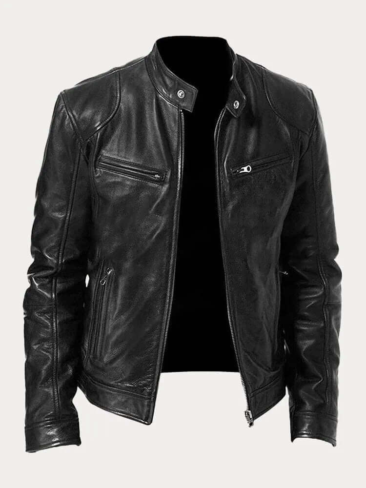 Stylish men's everyday jacket with stand collar, perfect for casual layering.