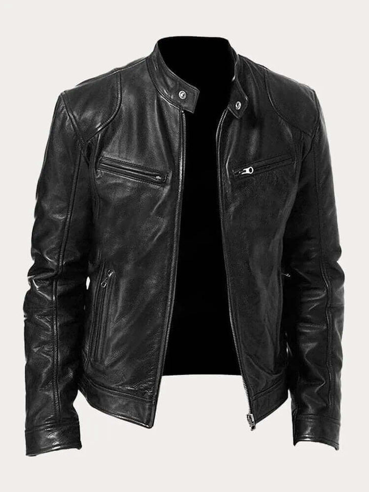 Stylish men's everyday jacket with stand collar, perfect for casual layering.