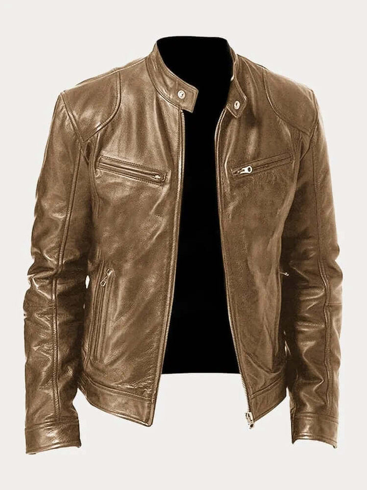 Men's versatile layering jacket, stand collar design, perfect for casual outfits.