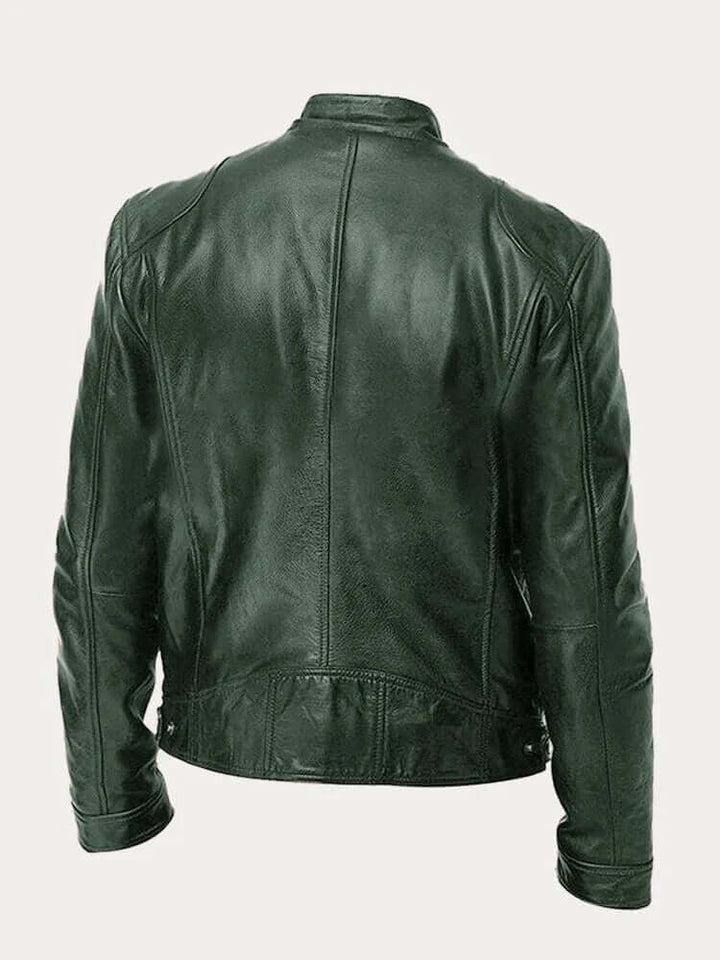 Men's everyday jacket, zip-up design with a modern stand collar and pockets.