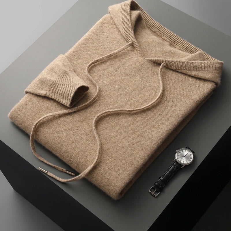 Comfortable men's luxury hoodie, soft fabric, and adjustable hood for versatile everyday style.