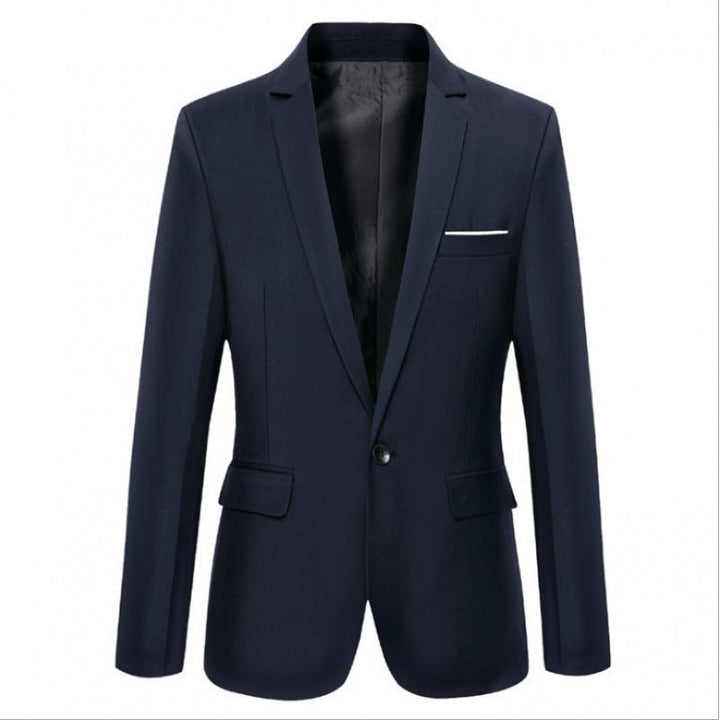 New men's single-button slim fit blazer in a stylish design, ideal for formal or smart casual occasions.