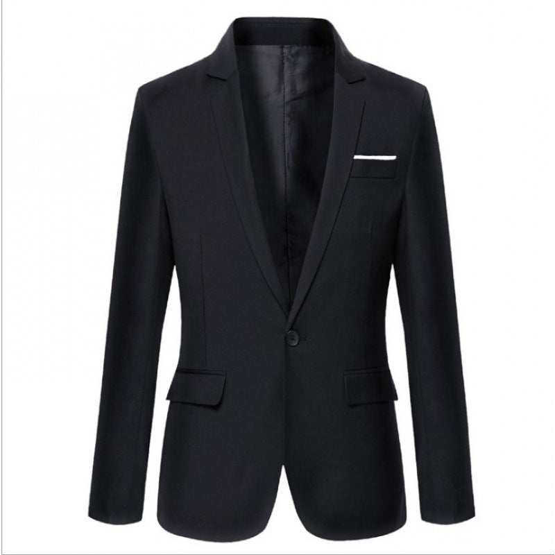 Professional men's slim fit blazer perfect for business wear, office attire, or a smart casual wedding outfit.