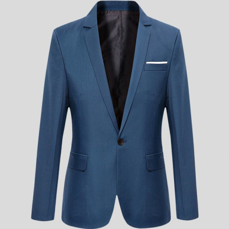 Modern men's slim fit casual blazer, a stylish and versatile formal jacket for contemporary fashion.