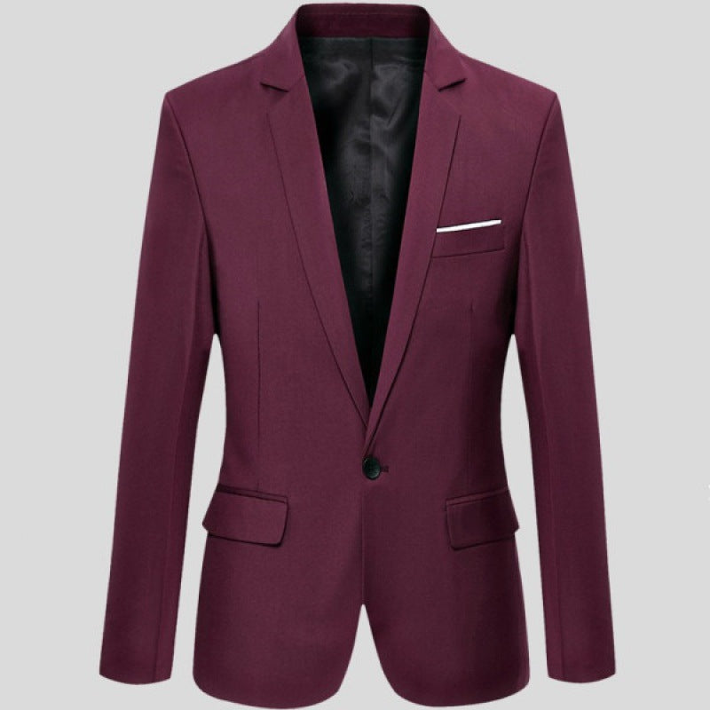 Versatile men's slim fit business blazer. A stylish formal jacket for professional, casual, and office wear.
