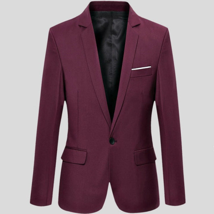 Versatile men's slim fit business blazer. A stylish formal jacket for professional, casual, and office wear.
