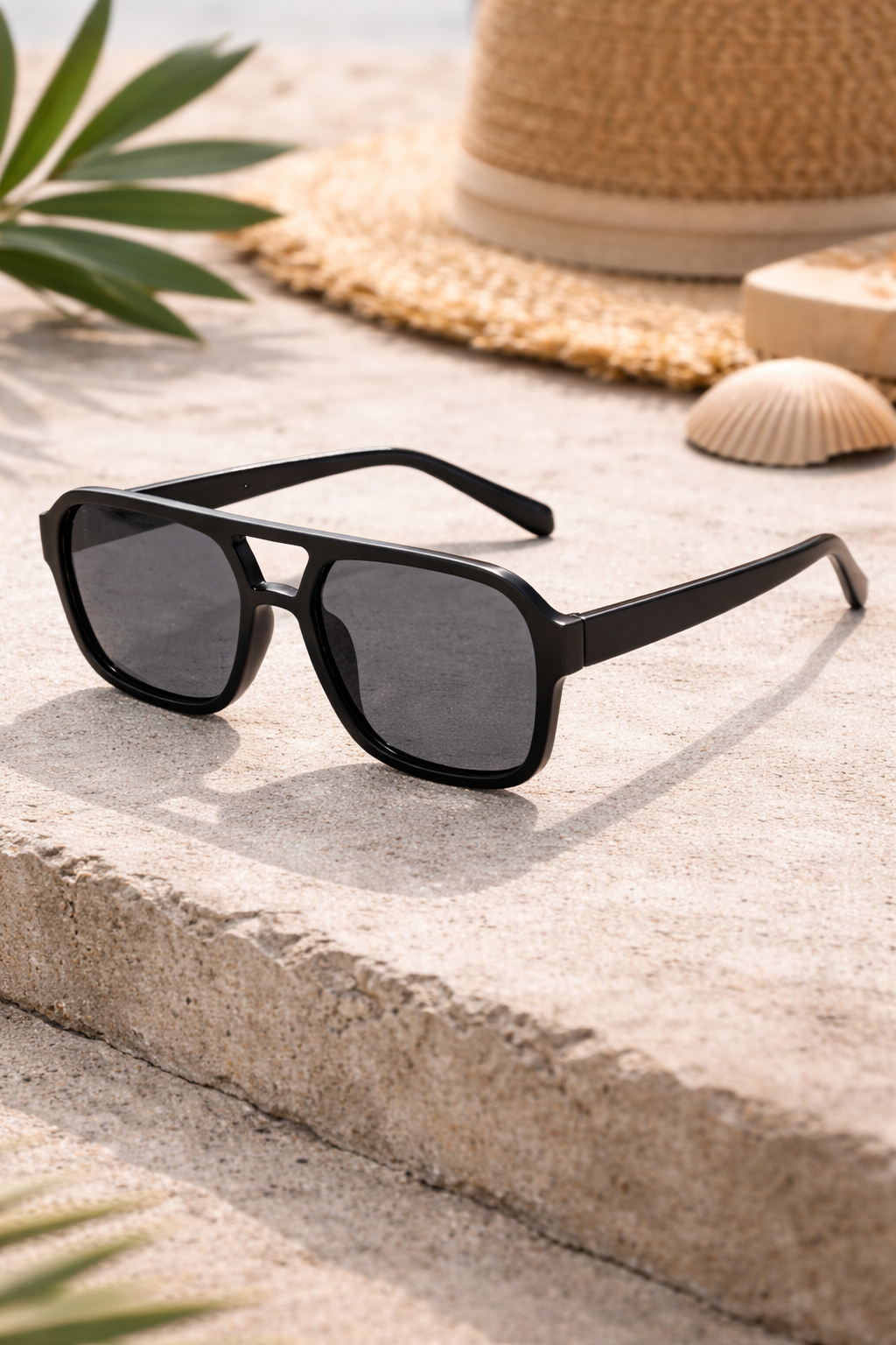 Stylish men's square frame sunglasses for modern everyday wear, offering a contemporary look and glare protection.