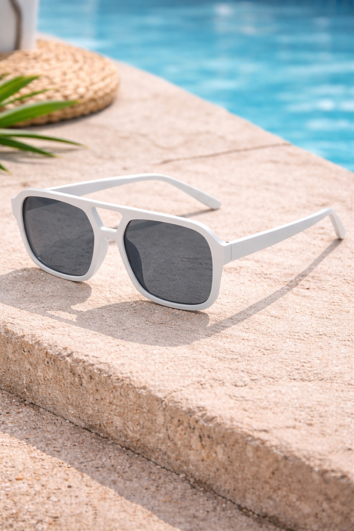 Men's contemporary square frame sunglasses, a fashionable everyday accessory with a modern design.