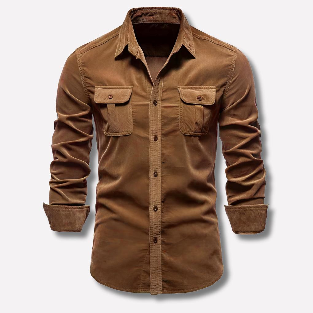Stylish men's versatile long sleeve button-down shirt, perfect for casual or everyday wear. Comfortable classic fit.
