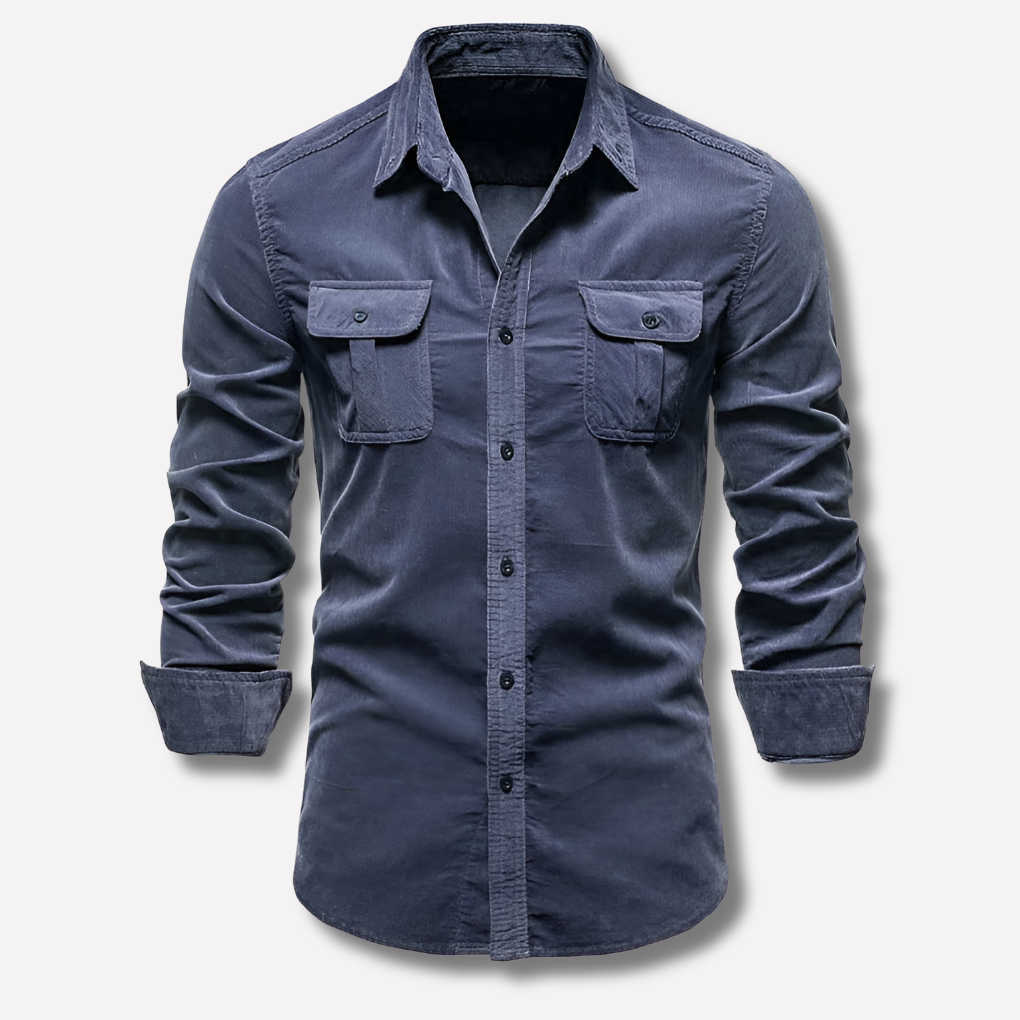 Comfortable men's long sleeve button shirt in a classic design. Ideal for versatile casual and everyday styling.