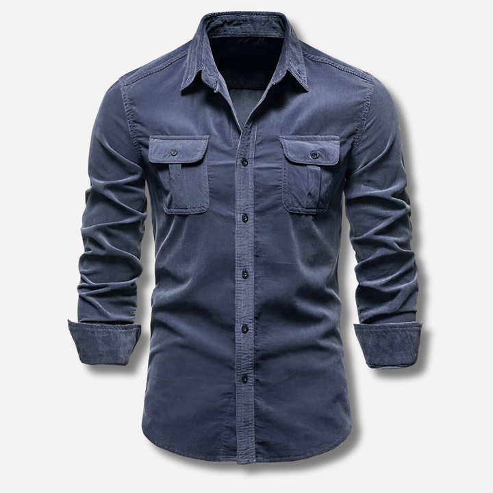 Comfortable men's long sleeve button shirt in a classic design. Ideal for versatile casual and everyday styling.