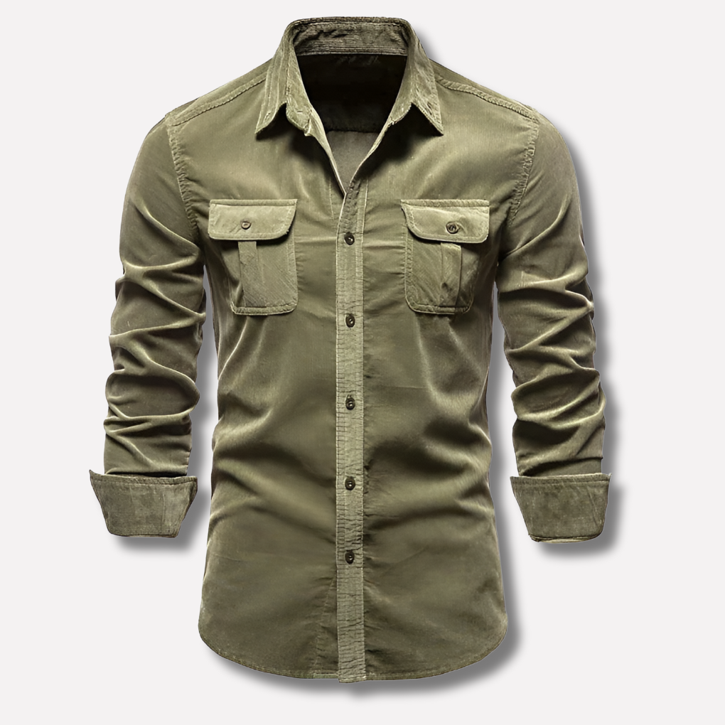 Men's classic long sleeve button-down shirt. Features a stylish, comfortable fit for versatile casual wear.