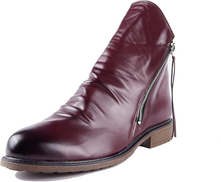 Elegant men's dress boots with zipper, ideal for smart casual to formal outfits. All-season comfort.