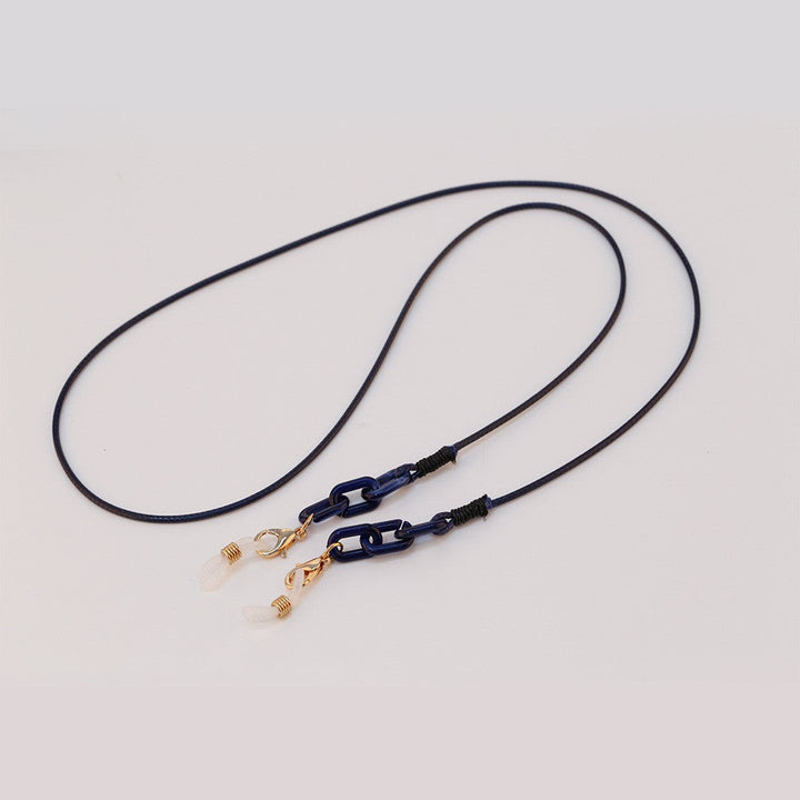 Display of various stylish eyeglass chains. Multifunctional glasses holders, durable gift ideas.