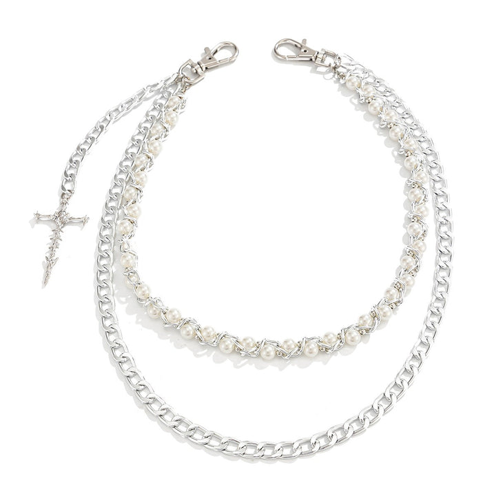 Unique silver chain strap accessory for handbags. Elevate your women's bag with this stylish fashion upgrade.