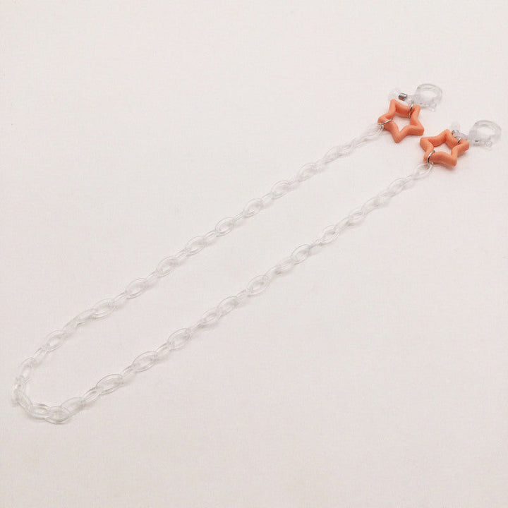 Elegant women's eyeglass chain with multiple star charms, displayed on a clean background.