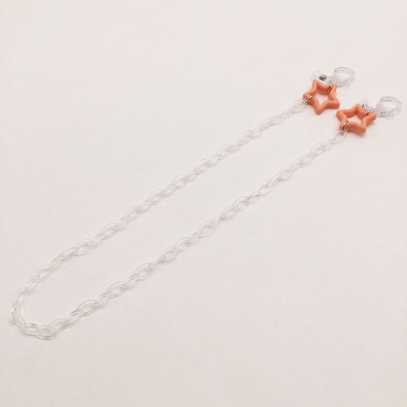 Fashionable eyeglass chain lanyard for women, featuring elegant star charms. A chic eyewear accessory.