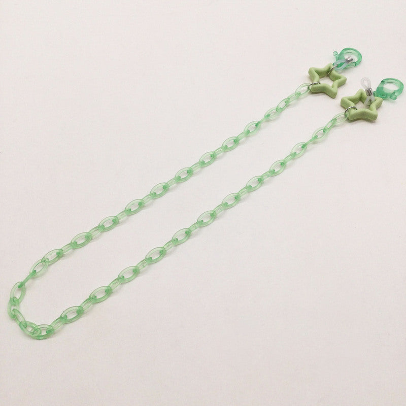 Lightweight star charm eyeglass chain for comfortable wear. Securely holds glasses & adds style.