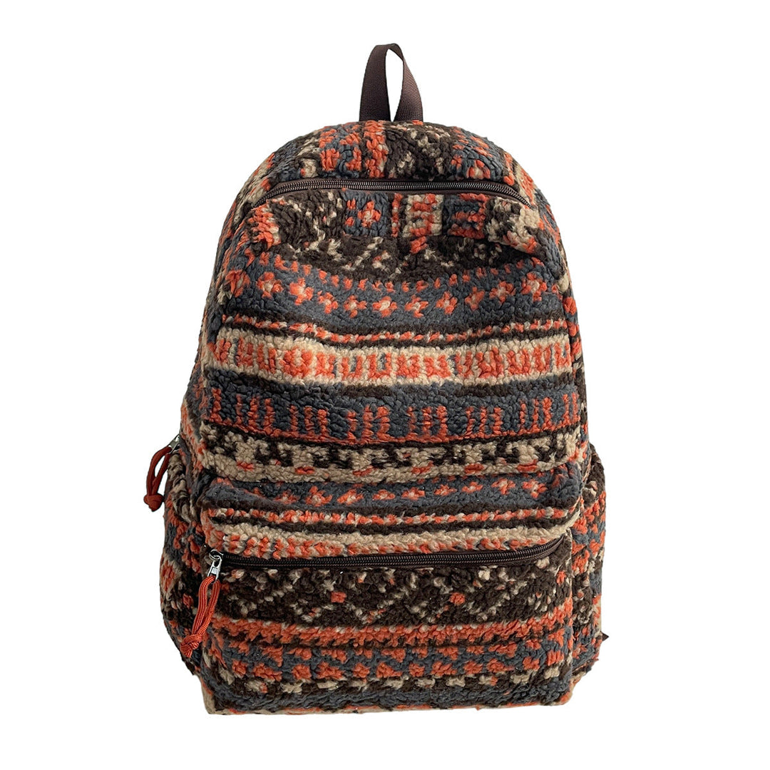 Stylish textured unisex backpack for daily use, school, or travel. Features a fashionable design, available in brown, khaki, black.