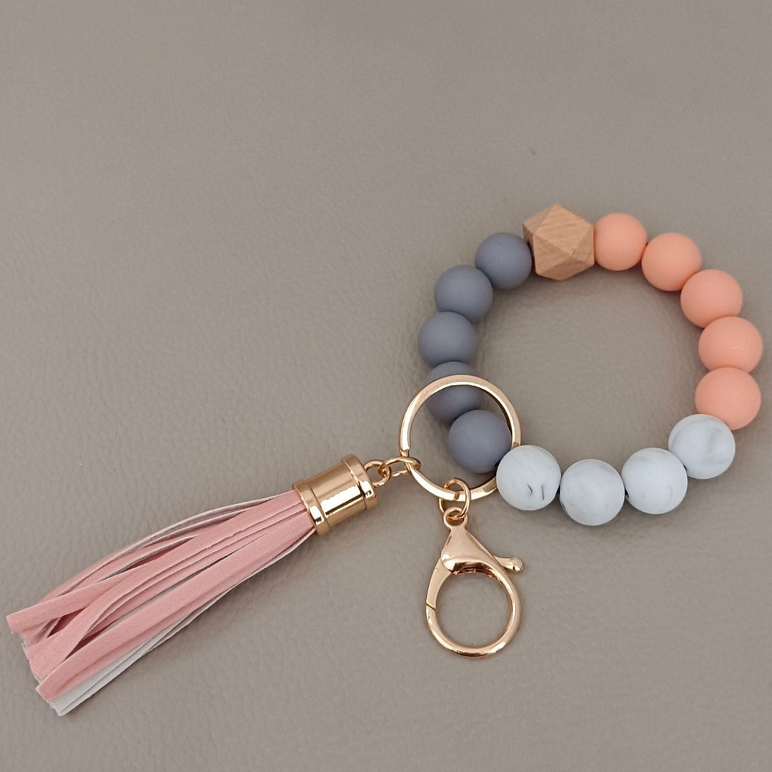 Thoughtful unisex gift: stylish beaded keychain bracelet for keys, bags, or a wrist accessory.