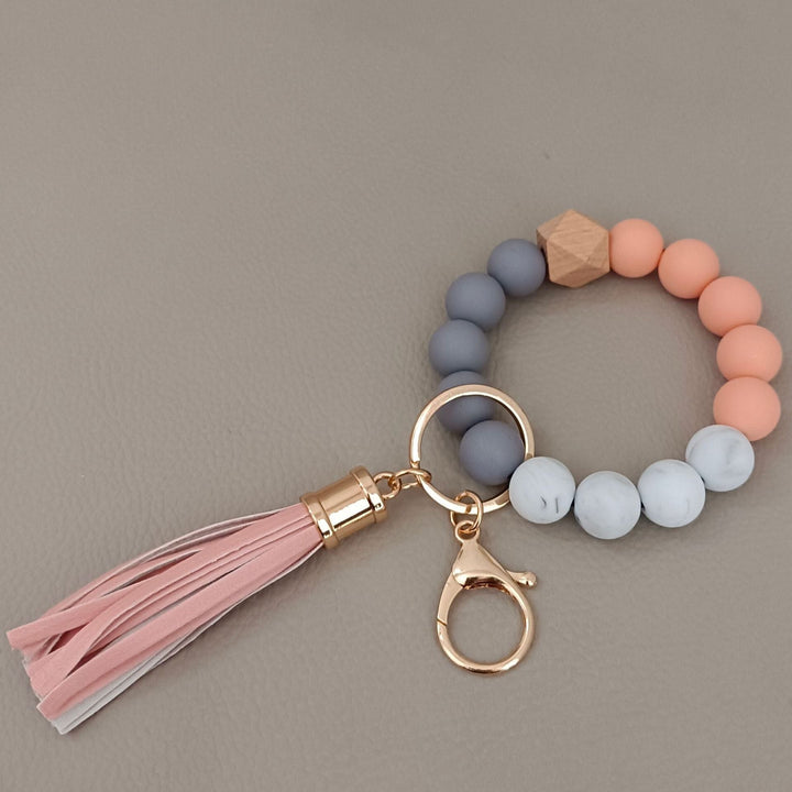 Thoughtful unisex gift: stylish beaded keychain bracelet for keys, bags, or a wrist accessory.