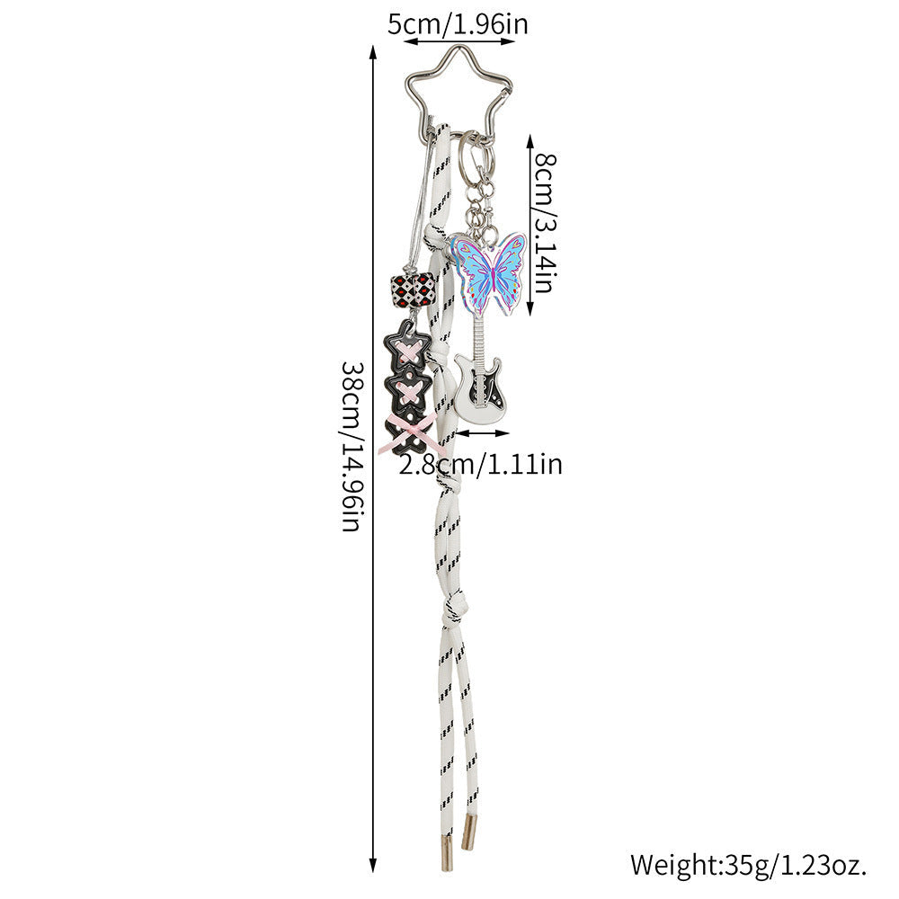 Trendy colorful heart charm keychain, a charming unisex accessory and gift for keys or bags.
