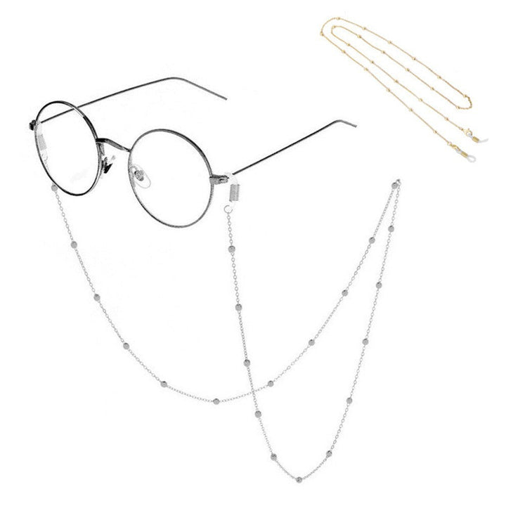 Sleek metal eyewear chain. A secure & stylish holder for eyeglasses, sunglasses, and reading glasses.