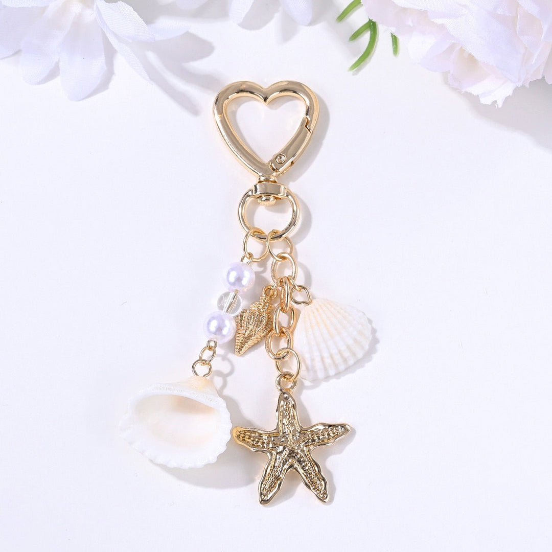 Versatile nautical star key holder. Unisex bag charm for keys or bags, ocean theme.