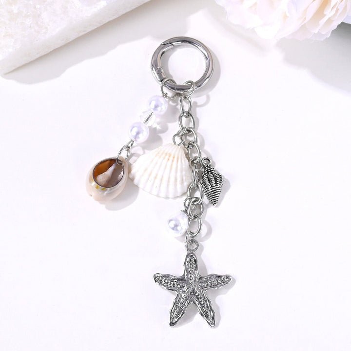 Practical nautical star key holder. Unisex bag charm for all keys, maritime style.