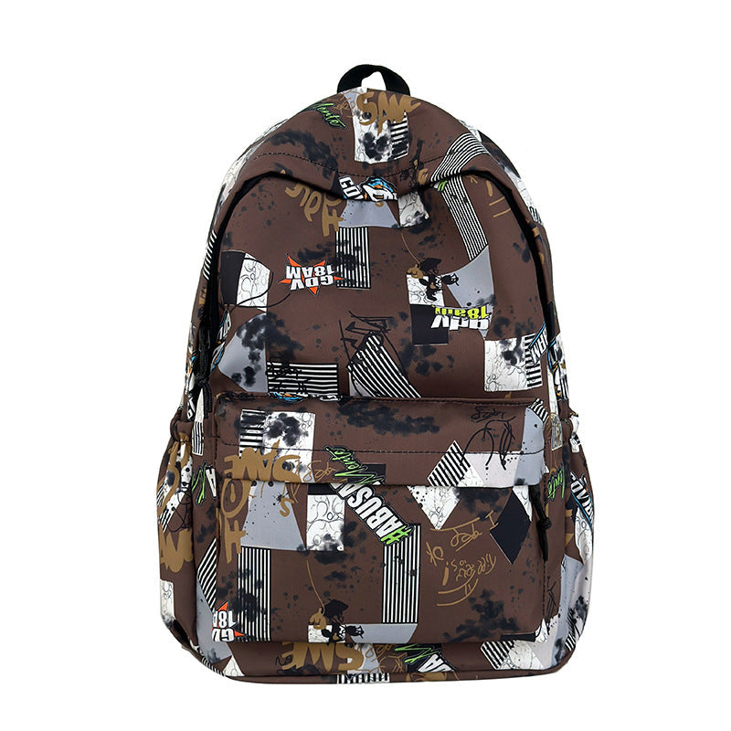 Durable multi-compartment urban backpack with graphic print, perfect for school, travel, and daily organization.