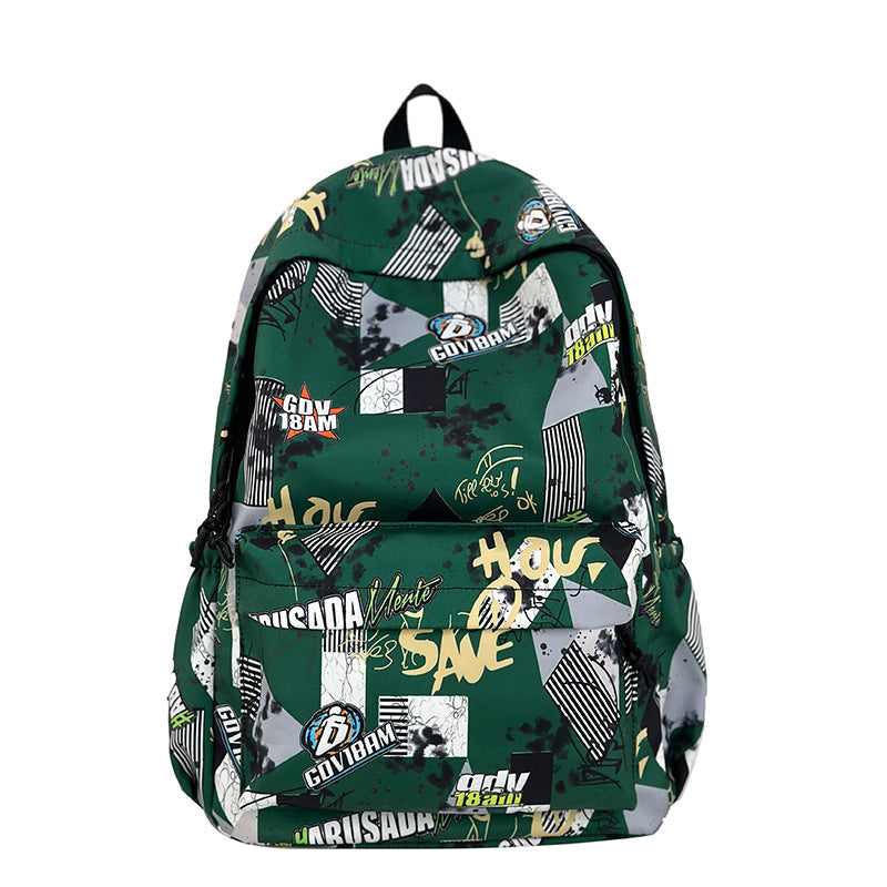 Unisex urban daily backpack featuring a cool graphic print, suitable for students and city adventurers.