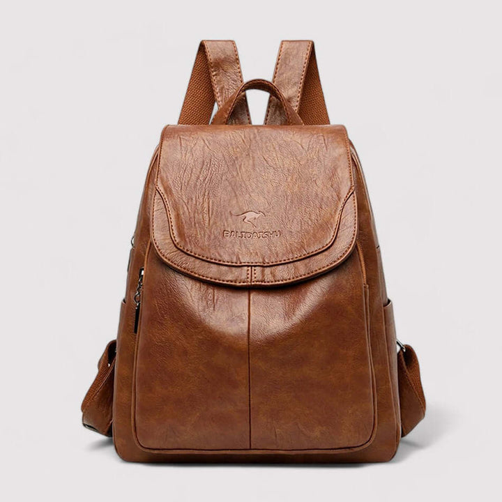 Stylish women's anti-theft backpack, perfect for secure travel and daily carry. Elegant and practical shoulder bag.